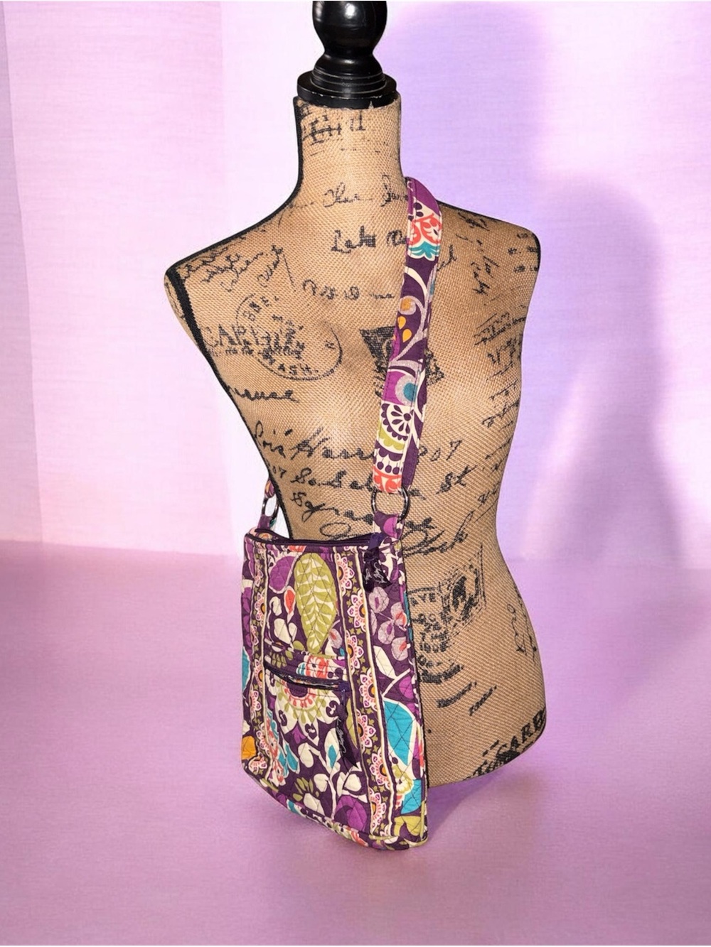 Vera Bradley Purple Floral Hipster Crossbody Plum Crazy